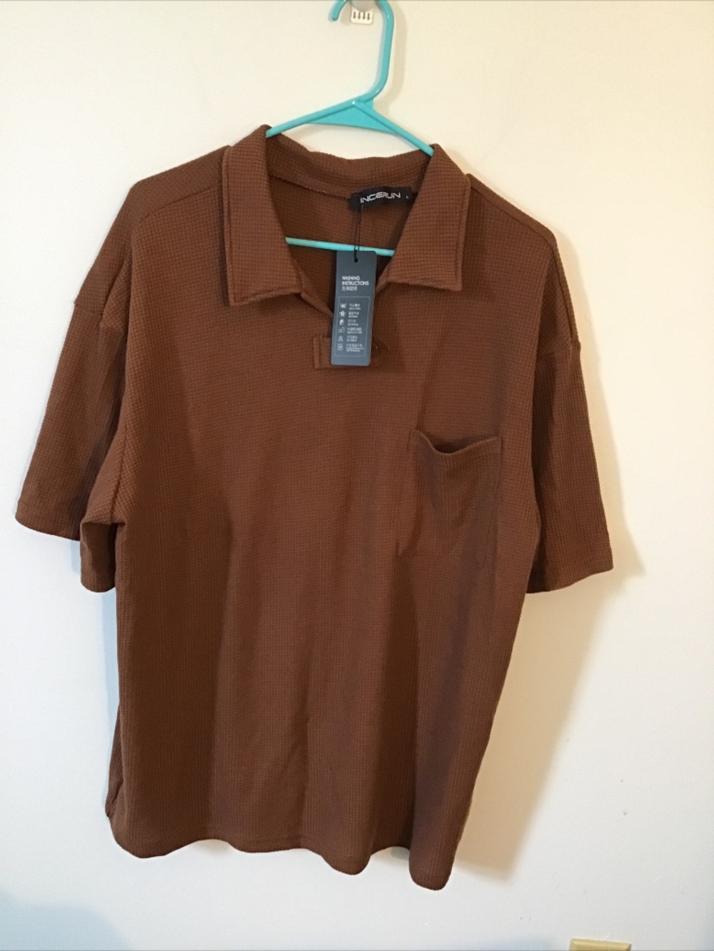 Mens Incerun Waffle-Knit Shirt
